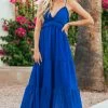 She + Sky Dresses Cobalt Sleeveless V Neckline Woven Maxi Dress 2 She + Sky Dresses Cobalt Sleeveless V Neckline Woven Maxi Dress