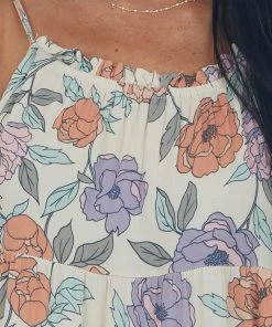 Hayden Dresses Coconut Floral Print Halter Woven Babydoll Dress