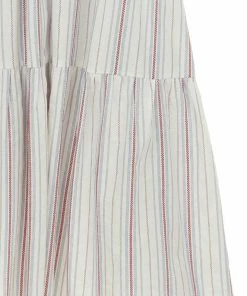 Umgee Coconut Striped Smocked Bodice Tiered Dress Dresses