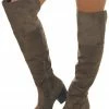JP ORIGINAL CORP Shoes Coffee Faux Suede Over The Knee Heeled Boots