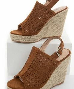 Shoe Shoe Train Shoes Cognac Square Laser Cut Out Espadrille Sling Back Wedges 15 Shoe Shoe Train Shoes Cognac Square Laser Cut Out Espadrille Sling Back Wedges