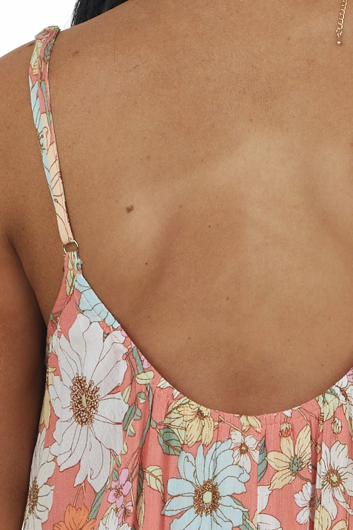 Sweet Lemon Coral Floral Sleeveless Open Back Maxi Dress Dresses 8 Sweet Lemon Coral Floral Sleeveless Open Back Maxi Dress Dresses