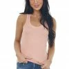 HYFVE Coral Melange Racerback Knit Tank Top
