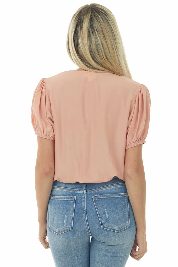 Heyson Coral Surplice Short Puff Sleeve Woven Bodysuit 7 Heyson Coral Surplice Short Puff Sleeve Woven Bodysuit