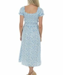 Lush Clothing Cornflower Blue Floral Off Shoulder Midi Dress Dresses 12 Lush Clothing Cornflower Blue Floral Off Shoulder Midi Dress Dresses
