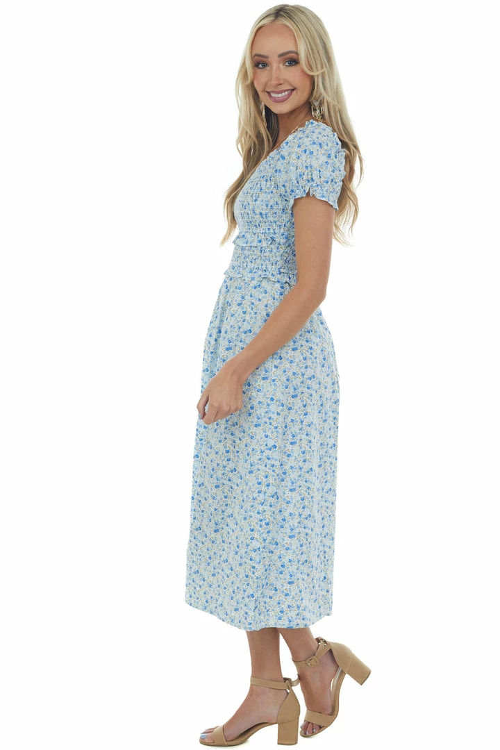 Lush Clothing Cornflower Blue Floral Off Shoulder Midi Dress Dresses 6 Lush Clothing Cornflower Blue Floral Off Shoulder Midi Dress Dresses