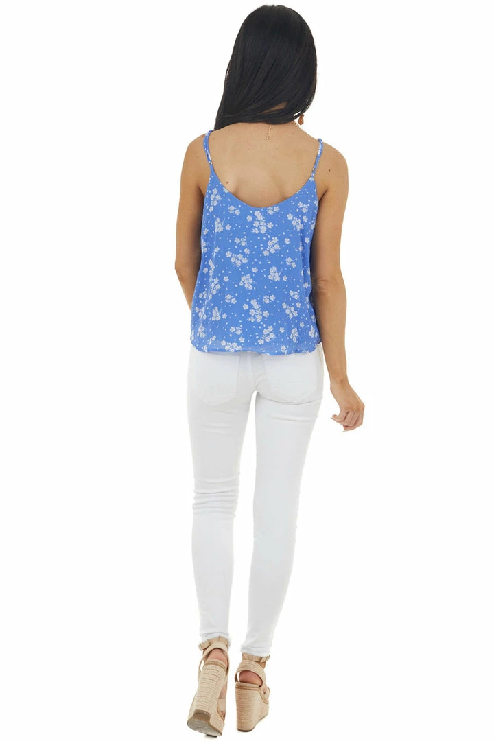 Lush Clothing Cornflower Floral Print Sleeveless Blouse With Tie Detail Tops 8 Lush Clothing Cornflower Floral Print Sleeveless Blouse With Tie Detail Tops