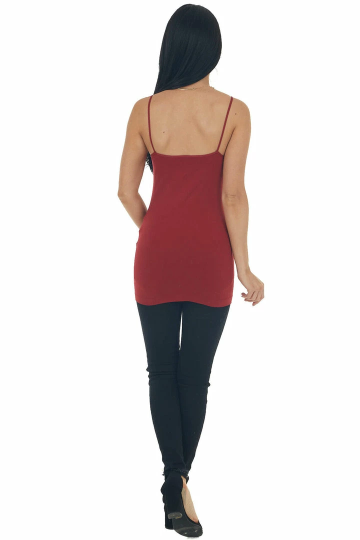 Nikibiki Tops Cranberry Seamless Long Cami Slip Tank 9 Nikibiki Tops Cranberry Seamless Long Cami Slip Tank