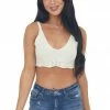 HYFVE Cream Crocheted Scalloped Hem V Neck Bralette