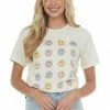 Blume+Co Cream Multi Smiley Face Graphic Tee Shirt 2 Blume+Co Cream Multi Smiley Face Graphic Tee Shirt