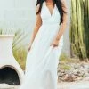 Wishlist Cream Plunging V Neck Sleeveless Woven Maxi Dress Dresses