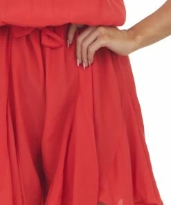 Haptics Dresses Crimson Halter Neck Elastic Waist Woven Romper 13 Haptics Dresses Crimson Halter Neck Elastic Waist Woven Romper