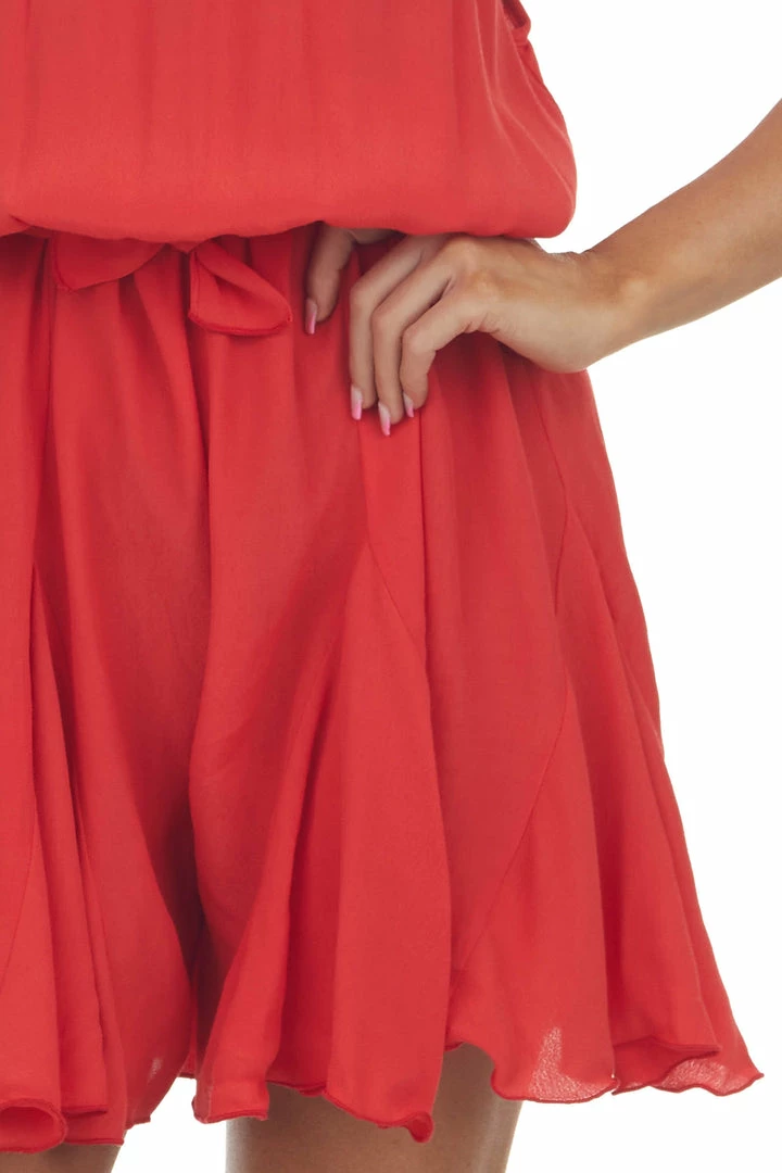 Haptics Dresses Crimson Halter Neck Elastic Waist Woven Romper 8 Haptics Dresses Crimson Halter Neck Elastic Waist Woven Romper