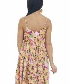 Umgee Daffodil Floral Ruffle Tiered Short Dress Dresses