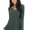 143 Story Dark Green Long Sleeve Top With Silver Thread Details