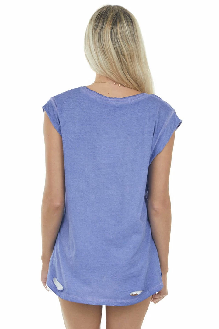 Umgee Tops Dark Iris Mineral Wash Distressed Knit Top 7 Umgee Tops Dark Iris Mineral Wash Distressed Knit Top