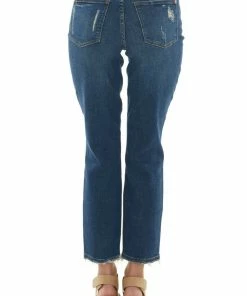 Judy Blue Dark Wash High Rise Distressed Boyfriend Jeans Bottoms 12 Judy Blue Dark Wash High Rise Distressed Boyfriend Jeans Bottoms