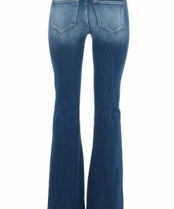 American Fit Bottoms Dark Wash High Rise Distressed Flare Jeans