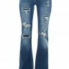 American Fit Bottoms Dark Wash High Rise Distressed Flare Jeans