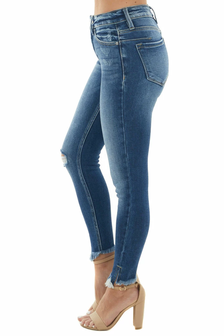KanCan Dark Wash High Rise Split Hem Skinny Jeans Bottoms 4 KanCan Dark Wash High Rise Split Hem Skinny Jeans Bottoms