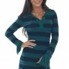 BucketList Dresses Deep Pine Striped Ribbed Knit Mini Dress