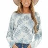 First Love Dusty Blue Tie Dye Long Dolman Sleeve Knit Top Tops 2 First Love Dusty Blue Tie Dye Long Dolman Sleeve Knit Top Tops