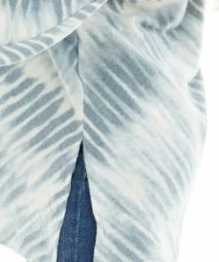 First Love Dusty Blue Tie Dye Long Dolman Sleeve Knit Top Tops