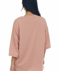 CY Fashion Dusty Blush 'Happy Days' Knit Graphic Tee