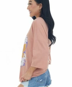 CY Fashion Dusty Blush 'Happy Days' Knit Graphic Tee