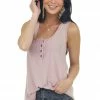 Listicle Tops Dusty Blush Open Back Braided Strap Tank Top