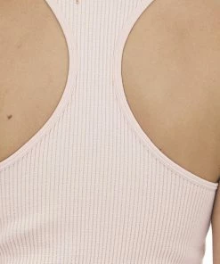 DYNAMIC Dusty Blush Ribbed Knit Racerback Crop Tank