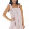 Sweet Lovely Dresses Dusty Blush Striped Sleeveless Tiered Short Woven Dress 1 Sweet Lovely Dresses Dusty Blush Striped Sleeveless Tiered Short Woven Dress