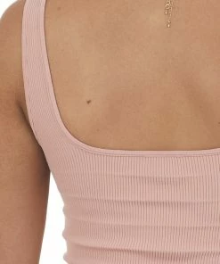 DYNAMIC Dusty Coral Ribbed Square Neck Crop Tank 13 DYNAMIC Dusty Coral Ribbed Square Neck Crop Tank