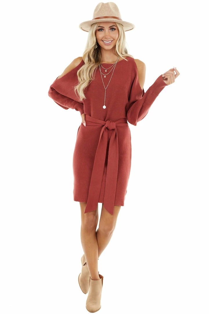 Bluivy Dusty Maroon Long Dolman Sleeve Dress With Cold Shoulder Dresses 7 Bluivy Dusty Maroon Long Dolman Sleeve Dress With Cold Shoulder Dresses