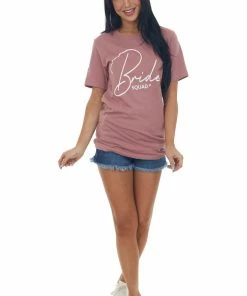 Blume+Co Dusty Rose 'Bride Squad' Script Graphic Tee