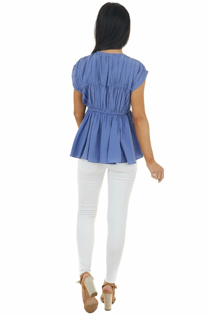 Do + Be Dusty Violet Babydoll Short Sleeve Plunging Neckline Top Tops 8 Do + Be Dusty Violet Babydoll Short Sleeve Plunging Neckline Top Tops