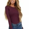 Nikibiki Eggplant Purple Seamless Long Sleeve Crew Neck Top 2 Nikibiki Eggplant Purple Seamless Long Sleeve Crew Neck Top