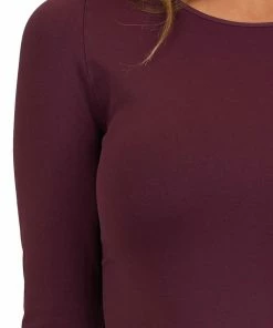 Nikibiki Eggplant Purple Seamless Long Sleeve Crew Neck Top