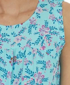 Staccato Tops Aqua Floral Print Sleeveless Blouse 15 Staccato Tops Aqua Floral Print Sleeveless Blouse