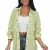 Listicle Tops Faded Lime Thermal Knit Oversized Button Up Top 2 Listicle Tops Faded Lime Thermal Knit Oversized Button Up Top