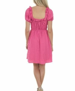143 Story Faded Magenta Ruffle Detail Woven Short Dress Dresses 17 143 Story Faded Magenta Ruffle Detail Woven Short Dress Dresses
