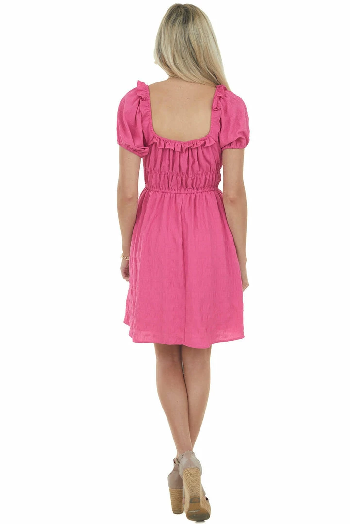143 Story Faded Magenta Ruffle Detail Woven Short Dress Dresses 8 143 Story Faded Magenta Ruffle Detail Woven Short Dress Dresses