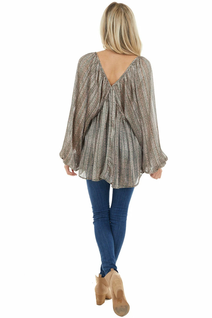 BucketList Forest Green Floral Print Long Puff Sleeve Babydoll Top 9 BucketList Forest Green Floral Print Long Puff Sleeve Babydoll Top