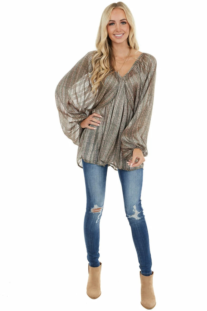 BucketList Forest Green Floral Print Long Puff Sleeve Babydoll Top 5 BucketList Forest Green Floral Print Long Puff Sleeve Babydoll Top