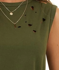 American Chic Forest Green Muscle Tank With Laser Cut Hole Details Tops 27 American Chic Forest Green Muscle Tank With Laser Cut Hole Details Tops