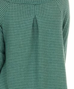 BucketList Tops Forest Green Waffle Knit Long Sleeve Top With Thumb Holes