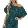 Vine & Love Forest Sequined Short Flowy Sleeve Shift Dress 2 Vine & Love Forest Sequined Short Flowy Sleeve Shift Dress