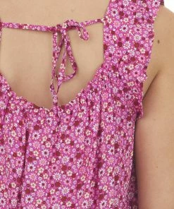 Staccato Fuchsia Floral Print Sleeveless A Line Blouse