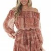Aakaa Ginger Boho Print Off Shoulder Flounce Dress 1 Aakaa Ginger Boho Print Off Shoulder Flounce Dress