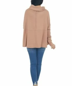 Blue B Tops Ginger Cowl Neck Long Sleeve Brushed Knit Top